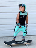 Mesh Tank Top Hoodie Unisex Kids Black Pink Aqua Summer Boys Girls Punk Style