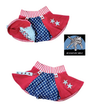 Twirly skirted Bummies for little kids babies toddler girls red white blue