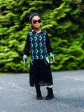 Witching Moon Pocket Dress for girls handmade twirly skirt mesh moon hoodie waxing moon Halloween handmade toddlers baby girl