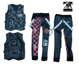 Punk Rocker Custom Outfit for Kids Red Guitar Pants and Denim And Pleather Vest