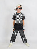 Checkered Mesh Shirts for Kids and Adults Skater Street style 90's Handmade Baggy oversized Fit t-shirt Punk Skater