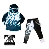Bats in the Night Kids Jogger Pants Monochrome Halloween Spooky Punk Suspender Straps