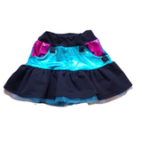 Girls Punk Ruffle Skirt Pink, Blue and Black Toddler Girls