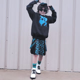 XO Valentine's Twirly Pocket Skirt for girls with Punk Straps