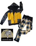 Punk Plaid Skinny Pants for Kids Unisex with Suspender straps Boys Girls