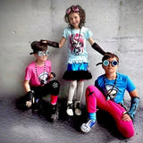 Girls Punk Ruffle Skirt Pink, Blue and Black Toddler Girls