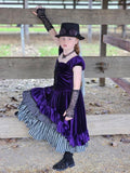 Steampunk Girl Dress Triple Ruffles Lace Up Details with Color Options Flower Girl Pageant Wedding Halloween Costume