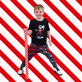 Candy Cane Jack Harem Jogger Pants with Punk Straps for boys and girls