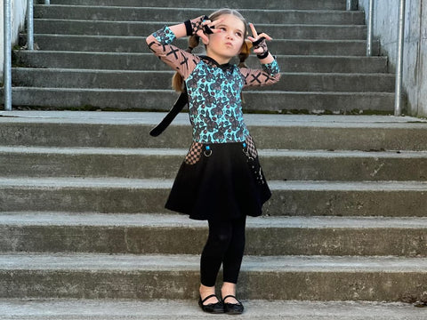 Chocolate Bunny Twirly Dress with Punk straps and hoodie for girls kids babies bunny ears Easter Teal Mocha Mousse