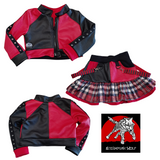 Plaid and Pleather Punk Girls Ruffled Skirt and Jacket from Dreams to Reality Runway