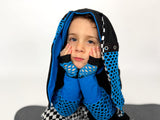 Blue Mesh and black fingerless gloves- Accessories for Kids and Adults