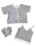 Girls Layered Short and Tank set in Checks Punk Mesh