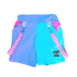 Big Kids Denim Distressed Shorts Handmade Custom Color Choices & punk straps unisex big kids sizes 7-14