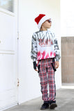 Kids Red Tartan Plaid Pants with Punk Straps Unisex Boys and girls