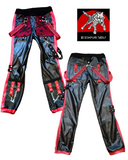 Punk Kids Pants Vegan Leather Extra Detail Pockets Metal Chains Straps Choice of Colors