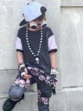 Skull Row Shirt Mesh Pastels Bolts Skulls Unisex Kids