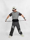Checkered Mesh Shirts for Kids and Adults Skater Street style 90's Handmade Baggy oversized Fit t-shirt Punk Skater