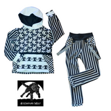 Jack Halloween Hoodie for Kids Monochrome Skeleton Pocket