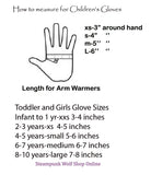 Checks and Black Leather Fingerless Gloves for Kids