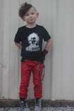 Red MJ Pants for kids unisex vegan leather Holiday Christmas Valentine's Halloween