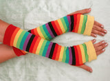Rainbow Pride Striped Arm Warmers Gloves Unisex Kids and Adults