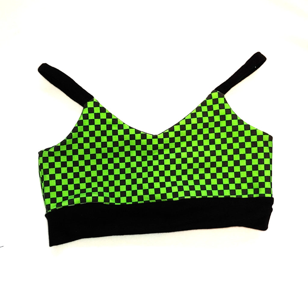 Checkerboard Bralette Sports Bra Checkers for girls Steampunk Wolf Kidz