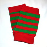 Holiday Striped Fingerless Gloves for Kids Red Green Grinch Christmas
