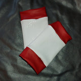 Red and White Rockstar Fingerless Gloves