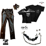 Black Classic Skinny Pants in vegan leather for boys girls