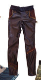 Steampunk Super Skinny Pants Unisex Kids Black Brown  Vegan Leather