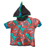 Punk Dino Hoodie Shirt for kids with Dinosaurs Spikes
