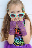 Girls  Long Purple Lace Fingerless Gloves Toddler Baby Girl Sizes