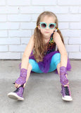 Girls  Long Purple Lace Fingerless Gloves Toddler Baby Girl Sizes