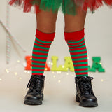 Elf Knee Socks Kids Red Green Grinch Christmas Holiday