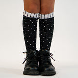 Black and White Heart Knee Socks for kids