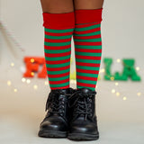 Elf Knee Socks Kids Red Green Grinch Christmas Holiday