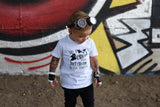 Black with White Gloves  Rockstar Vegan leather  Gloves for Kids and Adults