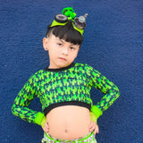 Lime Green Lace Gloves for kids