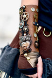 Steampunk Black &Brown Fingerless Gloves Unisex Kids Sizes