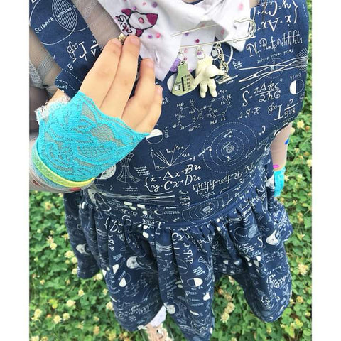 Girl's Blue Lace Gloves