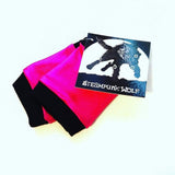 Hot Pink Black Rockstar Fingerless Gloves for Kids and Adults