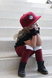 Black Playground Gloves Kids in vegan leather with red or black