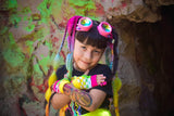 Gloves~ Rainbow Vans Checkerboard fingerless gloves for Kids and Adults