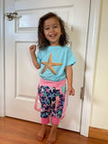 Pastel Starfish Harems for kids, unisex style with straps