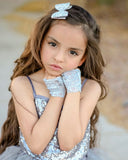 Gray Lace Fingerless Gloves with Pearls - Steampunk-Wolf-Kidz
