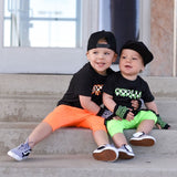Neon Checkerboard Kids Gloves Pink or Lime Green