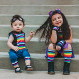 Rainbow Kids Stripe Knee Socks crew socks
