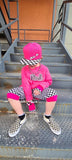 Checks and Brights Fingerless Gloves for Kids Unisex Style