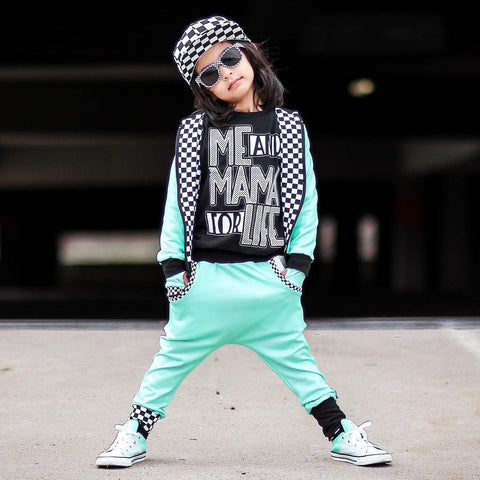Pastel Harem Pants for boys and girls, vegan leather or cotton knit