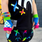 Gloves~ Rainbow Vans Checkerboard fingerless gloves for Kids and Adults